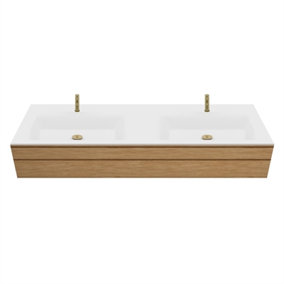 Corian badkamerblad op maat met geïntegreerde Type 7 wastafel, Glacier White