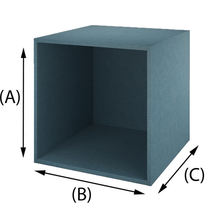 Houten kubus MDF Valchromat Blauw16 mm