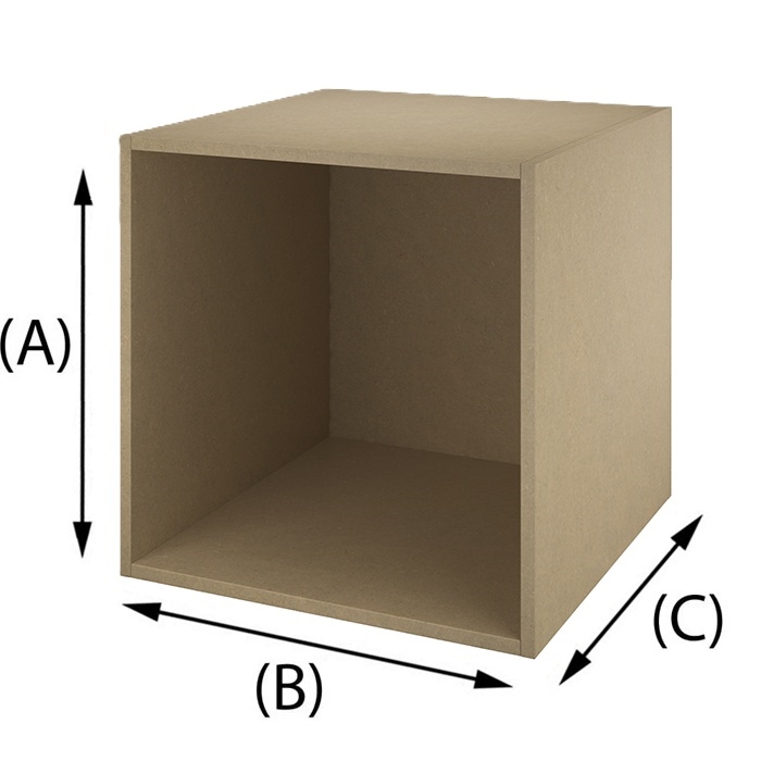 Houten kubus MDF Valchromat Kaki 16 mm