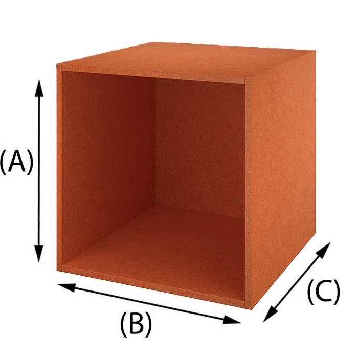 Houten kubus MDF Valchromat Oranje 16 mm