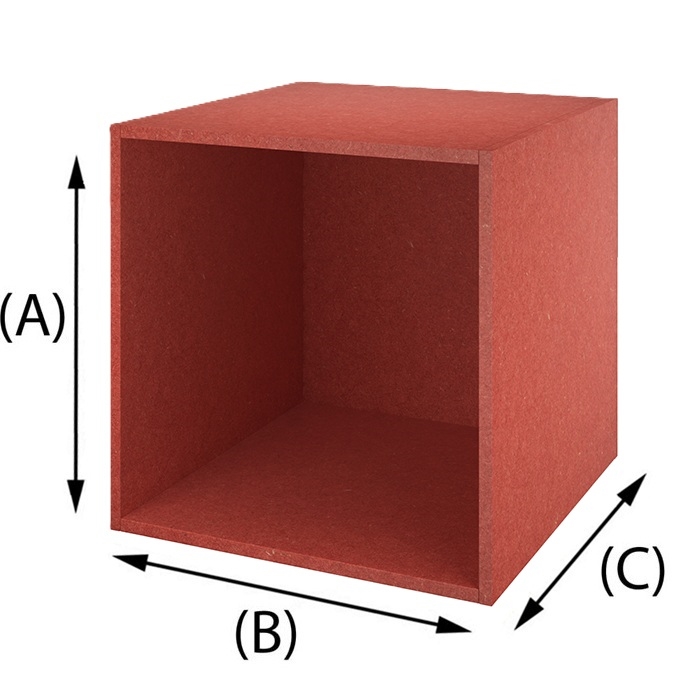 Houten kubus MDF Valchromat Rood 16 mm