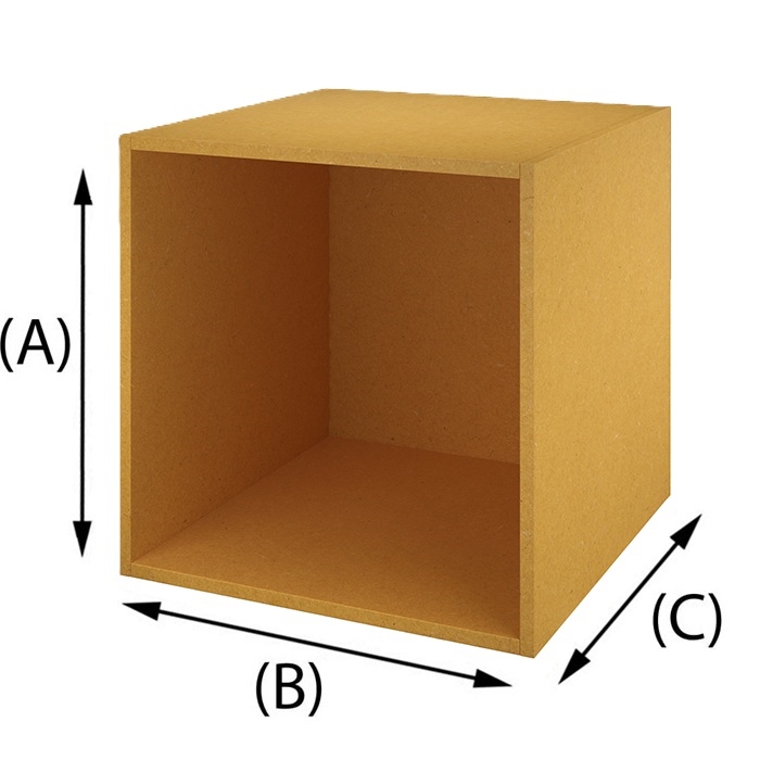 Houten kubus MDF Valchromat Geel 16 mm